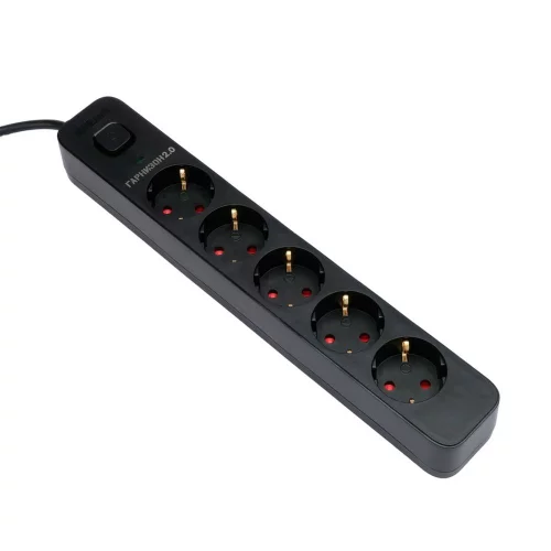 Гарнизон Сетевой фильтр 2.0 EPS-5-B-2 5р, 10А, 2м, ур.защиты 2+, черный, пакет (21441) фото 4