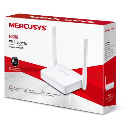Роутер Mercusys MW301R (MW301R) (MW301R) Маршрутизатор/ N300 Wi-Fi роутер, 1 WAN 10/100 Мбит/с + 2 LAN 10/100 Мбит/с, 2 fixed antennas (MW301R) фото 3