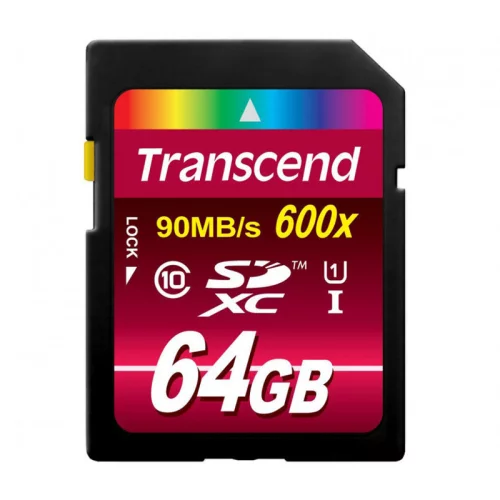 Карта памяти/ Transcend 64GB SDXC Class10 UHS-I, 600X (MLC inside) (TS64GSDXC10U1)