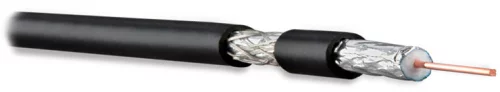 Кабель коаксиальный Hyperline COAX-RG6-CU-500 RG-6 U/ FTP PVC внутренний 500м черный