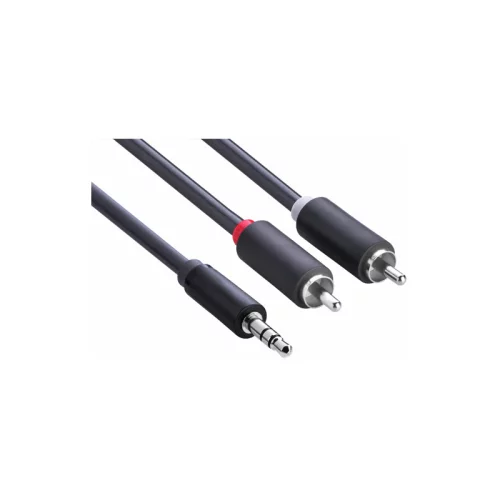 GCR Кабель-переходник 5.0m аудио jack 3,5mm / 2 х RCA, черный (GCR-51726)