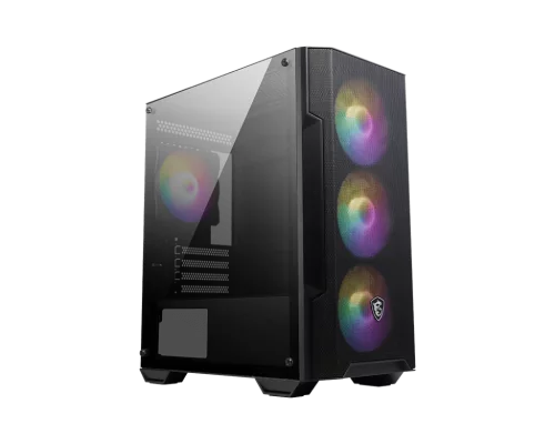 Корпус ПК без блока питания/ Case MSI MAG FORGE M100A, Mini-Tower, TG, 4x120mm ARGB, 2xUSB 2.0, 1xUSB 3.0, mATX, mITX Black (306-7G20A28-HH9)