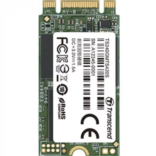 Накопитель Transcend MTS420 (TS240GMTS420S) (TS240GMTS420S) Накопитель Transcend MTS420, SSD M.2 240GB SATA 6Gb/ s 520/ 480 IOPS 40K/ 75K MTBF 1M 3D NAND TLC Retail (TS240GMTS420S)