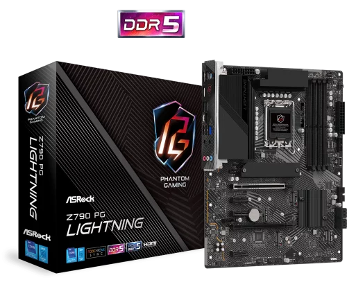 Материнская плата ASROCK Z790 PG LIGHTNING, LGA1700, Z790, 4*DDR5, 4*SATA3, 4*M.2, 6*USB 3.2, 1*USB 2.0, Type-C, 5*PCIx16, 1xM.2 (Key E), HDMI, mATX фото 2