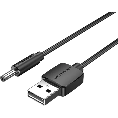 Кабель Vention USB AM/ DC-jack 3.5мм M - 1.5м Чёрный (CEXBG)