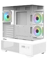 корпус ZALMAN CHRONIX V2, ATX, WHITE, WINDOW, 1xCombo (3.5’’ or 2.5’’), 1x3.5’’HDD, 2x2.5’’SSD, 1xUSB2.0, 1xUSB3.0, 1xUSB Type-C, SIDE 2x120mm ARGB, REAR 1x120mm ARGB (CHRONIX V2 WHITE)