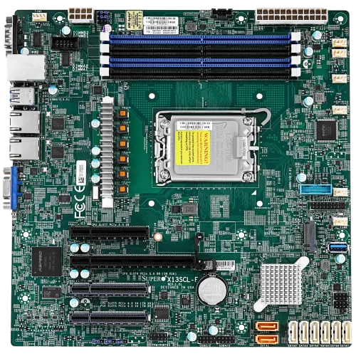 Материнская плата/ MB Supermicro X13SCL-F, Micro-ATX, 1x Intel Xeon 6300-series/ E-2400/ Pentium (LGA-1700), 4x DIMM DDR5 UDIMM, 1 PCIe 5.0 x8 1 PCIe 5.0 x8 (in x16) 2 PCIe 4.0 x4 (in x8), 1 M.2 PCIe 4 (MBD-X13SCL-F-B BUNDLE)