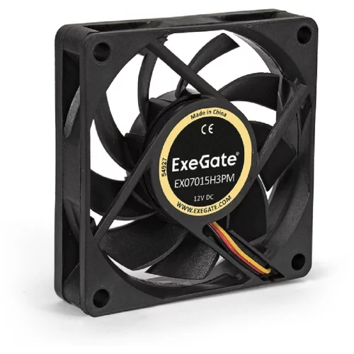 Exegate EX283372RUS Вентилятор ExeGate EX07015H3PM, 70x70x15 мм, гидродинамический, 3pin+Molex, 3000RPM, 26dBA фото 2