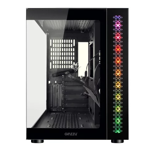 Ginzzu V501 закаленное стекло 1*USB 3.0,1*USB 2.0, AU ATX фото 3