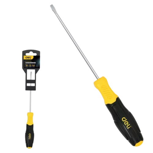 Шлицевая отвертка Deli DL6351251N 5х125мм сталь Cr-V, двухкомпонентная прорезиненная рукоять
