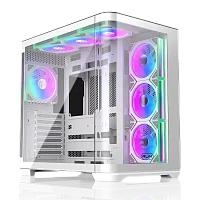 Корпус без блока питания/ Case Raijintek ATREUS BT7, Midi-Tower, TG, 7x120mm ARGB, 2xUSB-A 3.0 + 1xUSB Type-C , E-ATX, ATX, mATX, mITX White (0R20B00256)