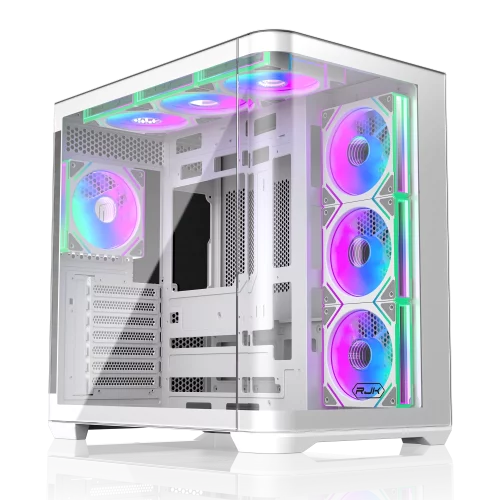 Корпус без блока питания/ Case Raijintek ATREUS BT7, Midi-Tower, TG, 7x120mm ARGB, 2xUSB-A 3.0 + 1xUSB Type-C , E-ATX, ATX, mATX, mITX White (0R20B00256)