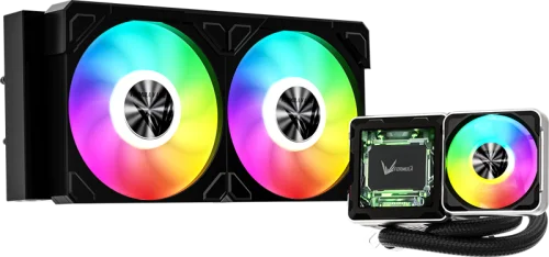 Система водяного охлаждения Formula V Line Cryo Wing Digi 240 BK, 240mm, LCD 2.73, 2x120mm, ARGB fans, LGA115X/1200/1700/1851/1366/2011/2066, AM3/AM4/AM5/Ryzen3/Ryzen5/Ryzen7/Threadripper/RT4