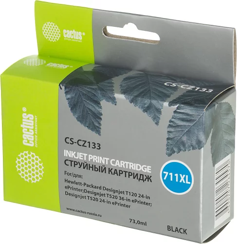 Картридж струйный Cactus CS-CZ133 №711 черный (73мл) для HP DJ T120/T520