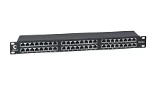 Патч-панель Cabeus PLHD-48-Cat.5e-SH-Dual IDC-1U Патч-панель высокой плотности 19" Высота (1U), 48 портов RJ-45, категория 5e, полностью экранированная, Dual IDC
