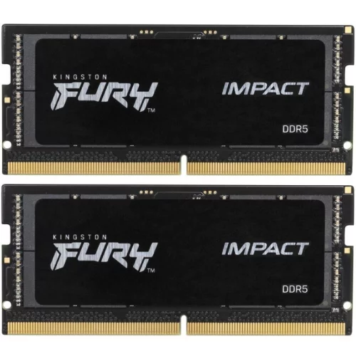 Память оперативная/ Kingston 32GB 6400MT/s DDR5 CL38 SODIMM (Kit of 2) FURY Impact XMP (KF564S38IBK2-32)