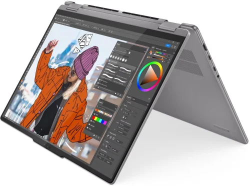 Ноутбук трансформер Lenovo Yoga 7 2-in-1 16AHP9 16(1920x1200 IPS)/Touch/AMD Ryzen 7 8840HS(3.8Ghz)/16384Mb/512PCISSDGb/noDVD/Int:AMD Radeon 780M/Cam/BT/WiFi/71WHr/war 1y/1.99kg/arctic grey/Win11Home_ENG + 65W (83DM0006US) фото 9