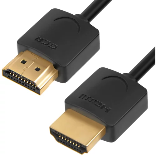 Greenconnect Кабель SLIM 0.3m HDMI 2.0, черный Slim, OD3.8mm, HDR 4:2:2, Ultra HD, 4K 60 fps 60Hz, 3D, AUDIO, 18.0 Гбит/с, 32/32 AWG, GCR-51591