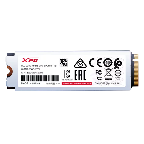 Твердотельный накопитель/ ADATA SSD XPG MARS 980 STORM, 1000GB, M.2(22x80mm), NVMe, PCIe 5.0 x4, 3D NAND, R/ W 14000/ 10000MB/ s, IOPs 1 600 000/ 1 650 000, TBW 740, DWPD 0.4, with Heat Sink (5 лет) (SMAR-980S-1TCI) фото 6