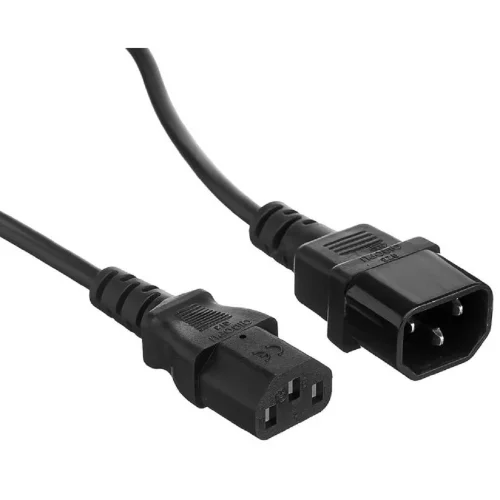Exegate EX297747RUS Кабель питания Power EC-0,5P (C13-]C14, VDE-250V-3*1.0mm2, медь, черный, 16A, 0.5м)