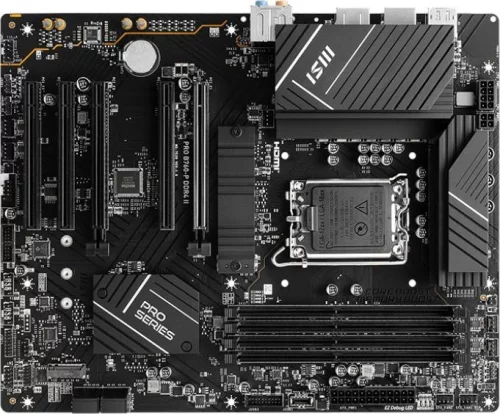 Материнская плата/ MB MSI INTEL B760 s1700, 4xDDR4(128GB), HDMI 2.1/DP, 2xPCIe 4.0x16, 3xPCIe 3.0x16, 1xLAN (2.5GbE), 4xSATA 6Gb/s, 2xM.2, 1xUSB-C, 2xUSB 3.2, 2xUSB 2.0, ATX (PRO B760-P DDR4 II)