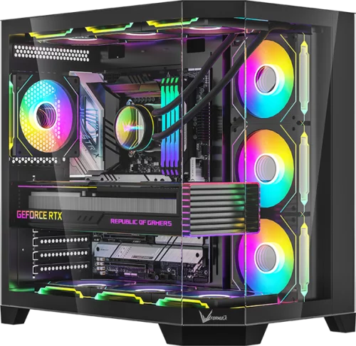 корпус Formula V Line Crystal Z6 Black, ATX, Left & Front & Bevel side Tempered Glass, TYPE-C*1, USB3.0*2