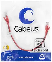 Патч-корд Cabeus PC-UTP-RJ45-CAT.5E-0.3M-RD U/UTP RJ-45 вил.-вилка RJ-45 кат.5E 0.3м красный ПВХ
