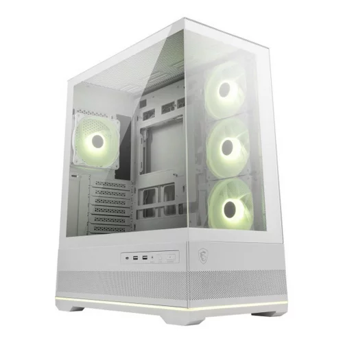 Корпус для ПК MSI MAG PANO 110R PZ WHITE, Global, 2xUSB 3.2 Gen 1, 1xUSB 3.2 Gen2 Type-C, 3x120mm ARGB Reverse Blade F (306-7G28W21-JA4)