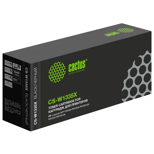 Картридж лазерный Cactus CS-W1335X W1335X черный (13700стр.) для HP LJ MFP M438n/M438dn/M438nda/M442dn/M443nda