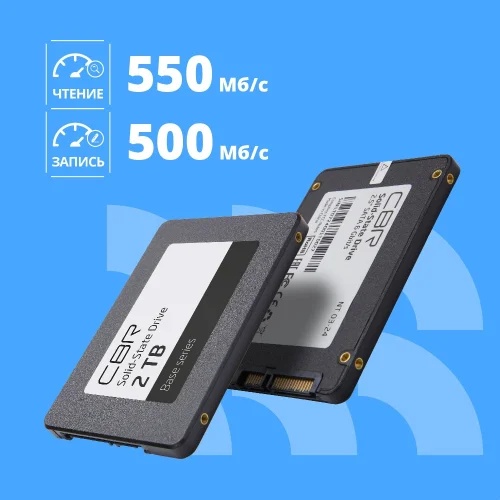 CBR SSD-002TB-2.5-BS24b, Внутренний SSD-накопитель, серия Base, 2TB, 2048 GB, 2.5, SATA III 6 Gbit/s, 3D TLC NAND, R/W speed up to 550/500 MB/s, TBW (TB) 1024, OEM фото 3