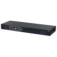 DAHUA DH-SG1016 16-портовый гигабитный неуправляемый коммутатор, 16xRJ45 1Gb, коммутация 32 Гбит/с, MAC-таблица 8К, металл