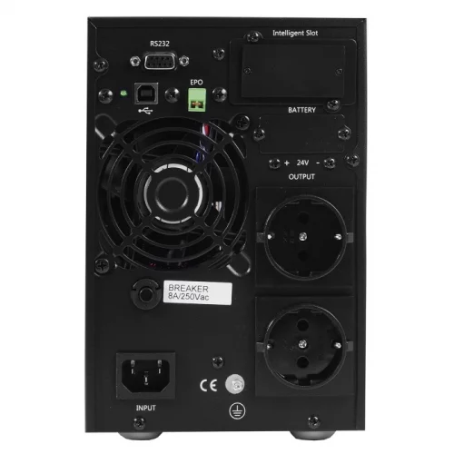 ИБП POWERMAN Online 1000, LCD, двойного преобразования, 1000ВА, 900Вт, 2 евророзетки с резервным питанием, USB, RS232, слот SNMP, разъем EPO, батарея 12В 9Ач 2 шт., 215 х 315 х 365 мм., 10.7 кг./ UPS POWERMAN Online 1000, LCD, dual conversion, 1000VA, 900 фото 3