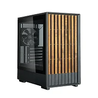 ZALMAN P10 NAMU, MATX, BLACK, WINDOW, FRONT COVER WALNUT, 2x3.5", 3x2.5", 1xUSB TYPE-C, 1xUSB3.0, FRONT 2x120mm, REAR 1x120mm ARGB (P10 NAMU BLACK)