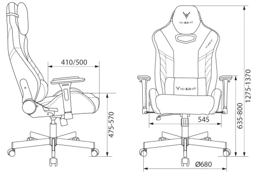 Кресло игровое Knight Thunder 5X черный/ голубой экокожа крестов. металл (KNIGHT THUNDER 5X BL) фото 22