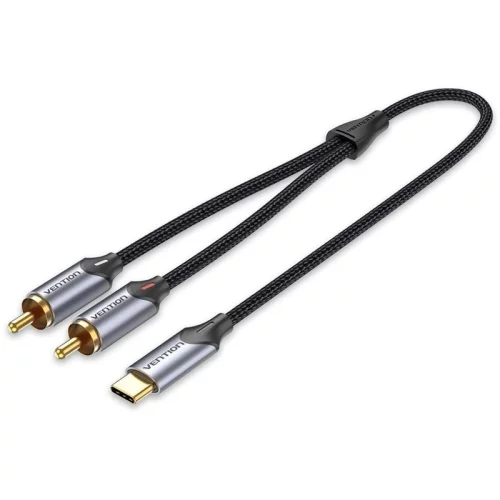 Переходник-разветвитель Vention гибкий USB-C M/2RCA M - 1.5м (BGUHG)