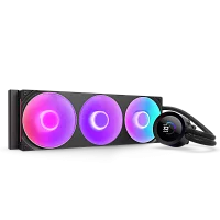 Система жидкостного охлаждения для Компьютер Water Cooling System NZXT Kraken Plus 360 RGB V2 (260W, 360mm, LED temp., Black, RGB/ Fans: 3x120mm, 75.05CFM, 31.9dBA, 2400RPM/ Pump height 55.97mm, 2800RPM, Ra (RL-KR360-B2)