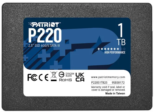 Накопитель SSD Patriot SATA III 1Tb P220S1TB25 P220 2.5 фото 2