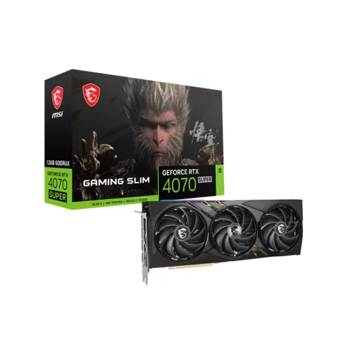 Видеокарта/ VGA MSI NVIDIA GeForce RTX 4070 SUPER 12G GAMING SLIM WUKONG EDITION 12GB, GDDR6X/192-bit, PCIe 4.0, 1xHDMI 2.1, 3xDP, 2.3-slot