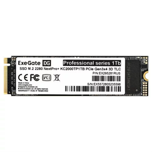 Exegate SSD M.2 2280 1Tb ExeGate NextPro+ KC2000TP1TB (PCIe Gen3x4, NVMe, 22x80mm, 3D TLC) (EX295281RUS) фото 2