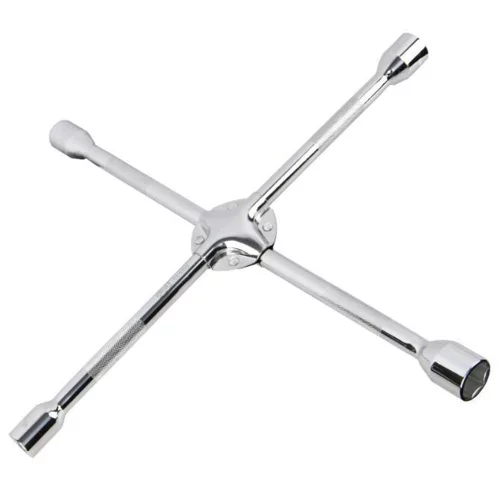 Крестообразный балонный усиленный ключ Deli DL4416 длина 400мм, головки 17x19x21x23мм, сталь Cr-V