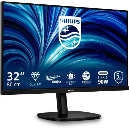 Монитор Philips 31,5 32B2U3601, 16:9, IPS, QHD, 4ms, 350cd, 100Hz, HDMI, DP, DP Out, USB, USB-C, LAN, SPK, HAS