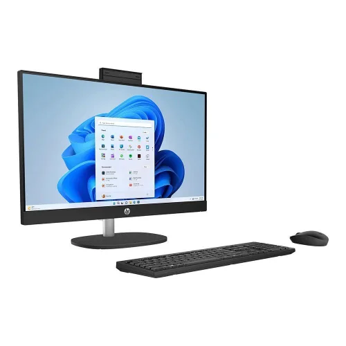 Моноблок HP 24-cr1007ci NT 24 FHD(1920x1080) Intel Ultra5-125U, 16GB DDR5 5600 (1x16GB), SSD 512Gb, Intel Iris XE Graphics, noDVD, ENG/ RU kbd&mouse wired, HD Webcam, Jet Black , DOS, 1Y Wty (A16KSEA) фото 2