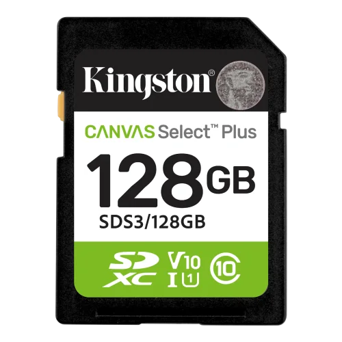Флеш карта SDXC 128GB Kingston SDS3/128GB Canvas Select Plus V10 w/o adapter