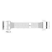 Кабель Amphenol RPC98-0040 Cable PCIe 4x (64pin) -TO- U.2 SFF8639 , 85 Ohm, PCIe Gen4, L:70cm