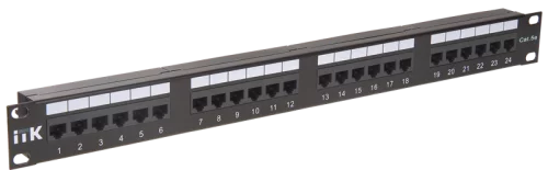 ITK 1U патч-панель кат. 5Е UTP 24 порта (Dual) с каб. орг-м (PP24-1UC5EU-D05-1)