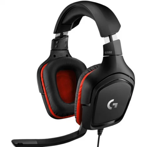 Гарнитура игровая Logitech G332 Wired, Mini jack 3.5 mm, Black-red (981-000757)