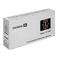 Exegate EX291737RUS Стабилизатор напряжения ExeGate Master AV-1000 (1000ВА, 140-260В, цифр. индикация вход/вых. напряжения, 220В±8%, КПД 98%, 5 уровней защиты, задержка, метал.корпус, евророзетка, RTL
