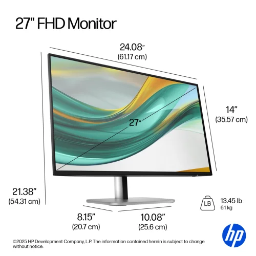 Мониторы HP Series 5 Pro 27 inch - 527pf 1920x1080 FHD, 16:9, IPS, 350cd/ m2, 5ms, 1500:1, 178/ 178, HDMI, DP, USB Hub, 120Hz, Has, Tilt, Vesa / B28F5UT (B28F5AS) фото 2