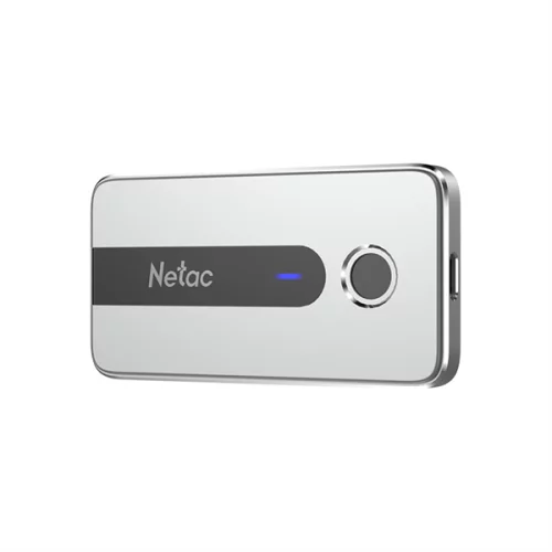 Netac Z11 500GB USB 3.2 Gen 2 Type-C External SSD AES 256-bit Fingerprint Encryption, R/ W up to 550MB/ 480MB/ s,with USB-C to USB-A cable and USB-A to USB-C adapter 3Y wty (NT01Z11-500G-32SL)