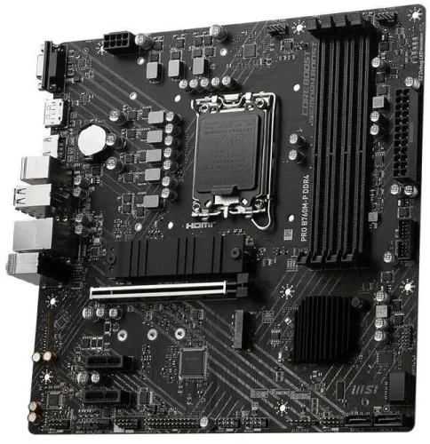 Материнская плата MSI PRO B760M-P DDR4 (PRO B760M-P DDR4) Материнская плата/ MB MSI INTEL B760 s1700, 4xDDR4(128GB), D-SUB/HDMI 1.4/DP, 1xPCIe 4.0x16, 2xPCIe 4.0, 1xLAN, 4xSATA 6Gb/s, 2xM.2, 1xUSB-C, 1xUSB 3.2, 4xUSB 2.0, 2xPS/2, mATX (PRO B760M-P DDR4) фото 4
